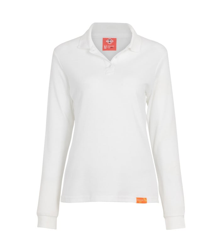 Polera pique manga larga mujer 60% algod?n